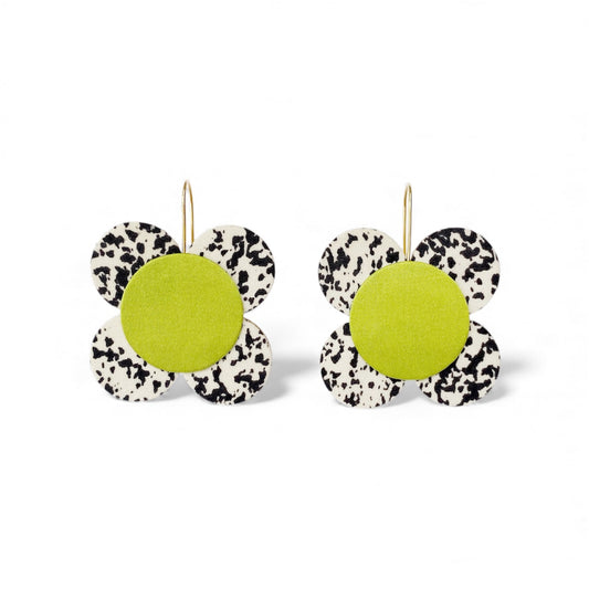 Moon Flower Dangle Hook Earrings