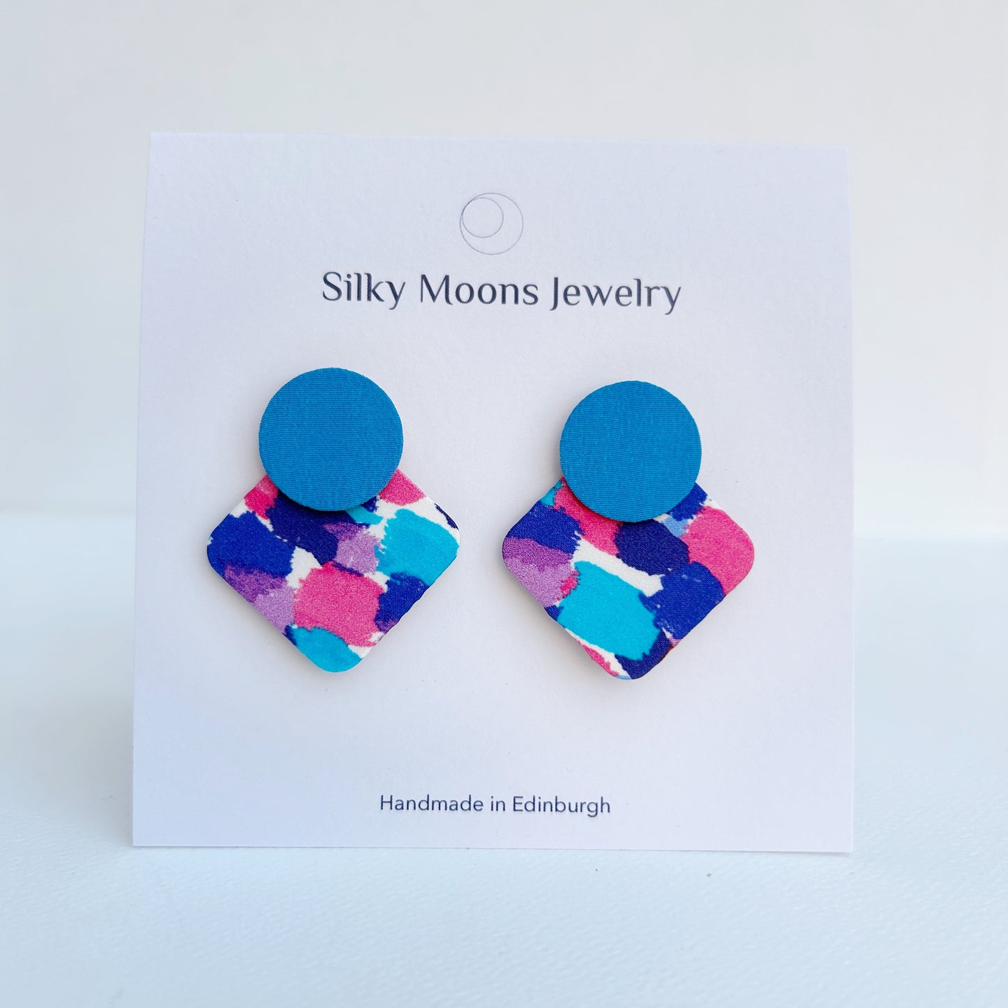 Geo Moon Stud Earrings