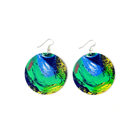 Full Moon Dangle Hook Earrings