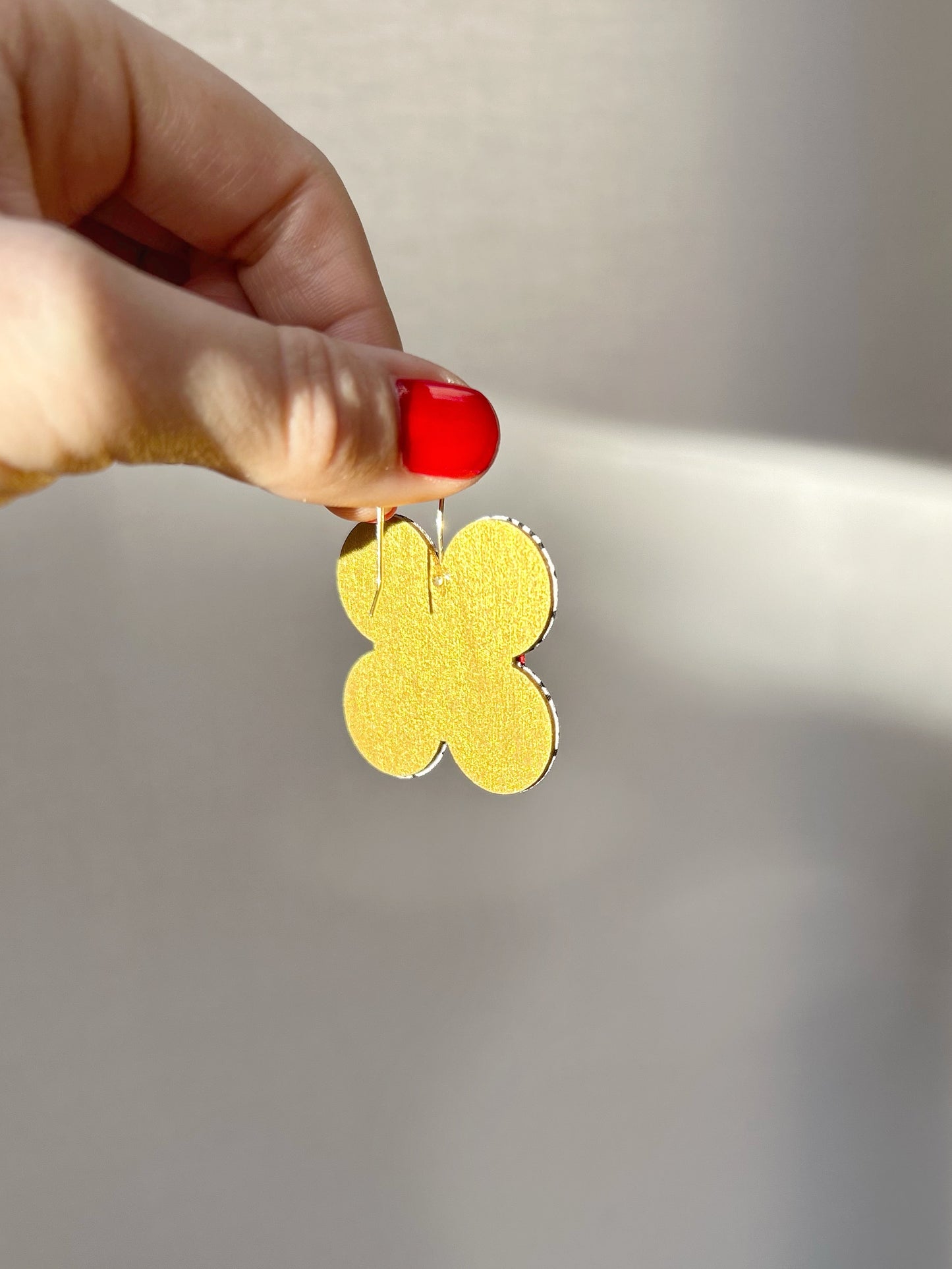 Moon Flower Dangle Hook Earrings