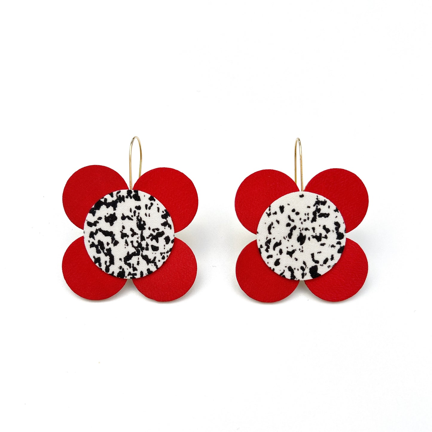 Moon Flower Dangle Hook Earrings