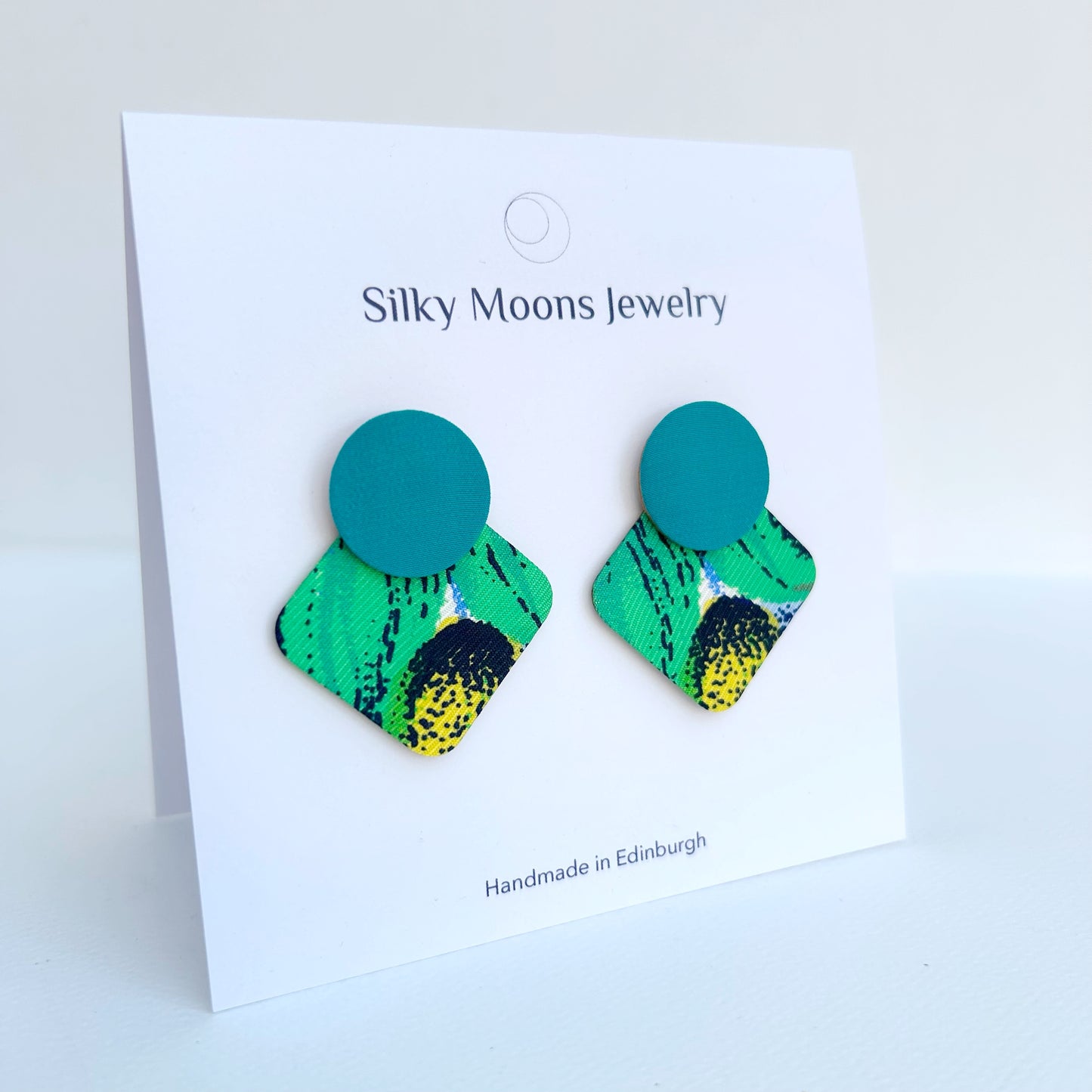Geo Moon Stud Earrings
