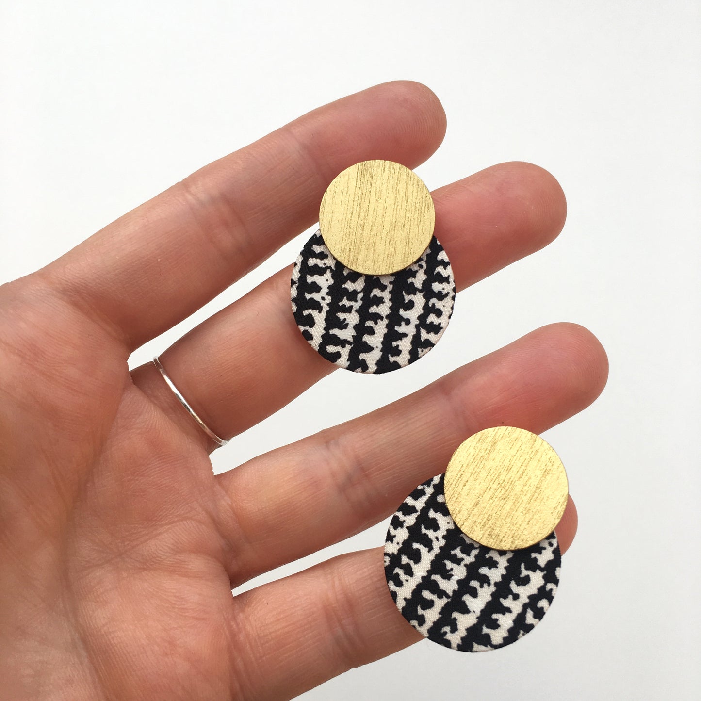 Two Moon Small Stud Earrings