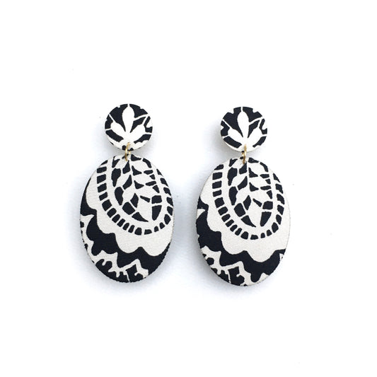 Oval Dangle Stud Earrings