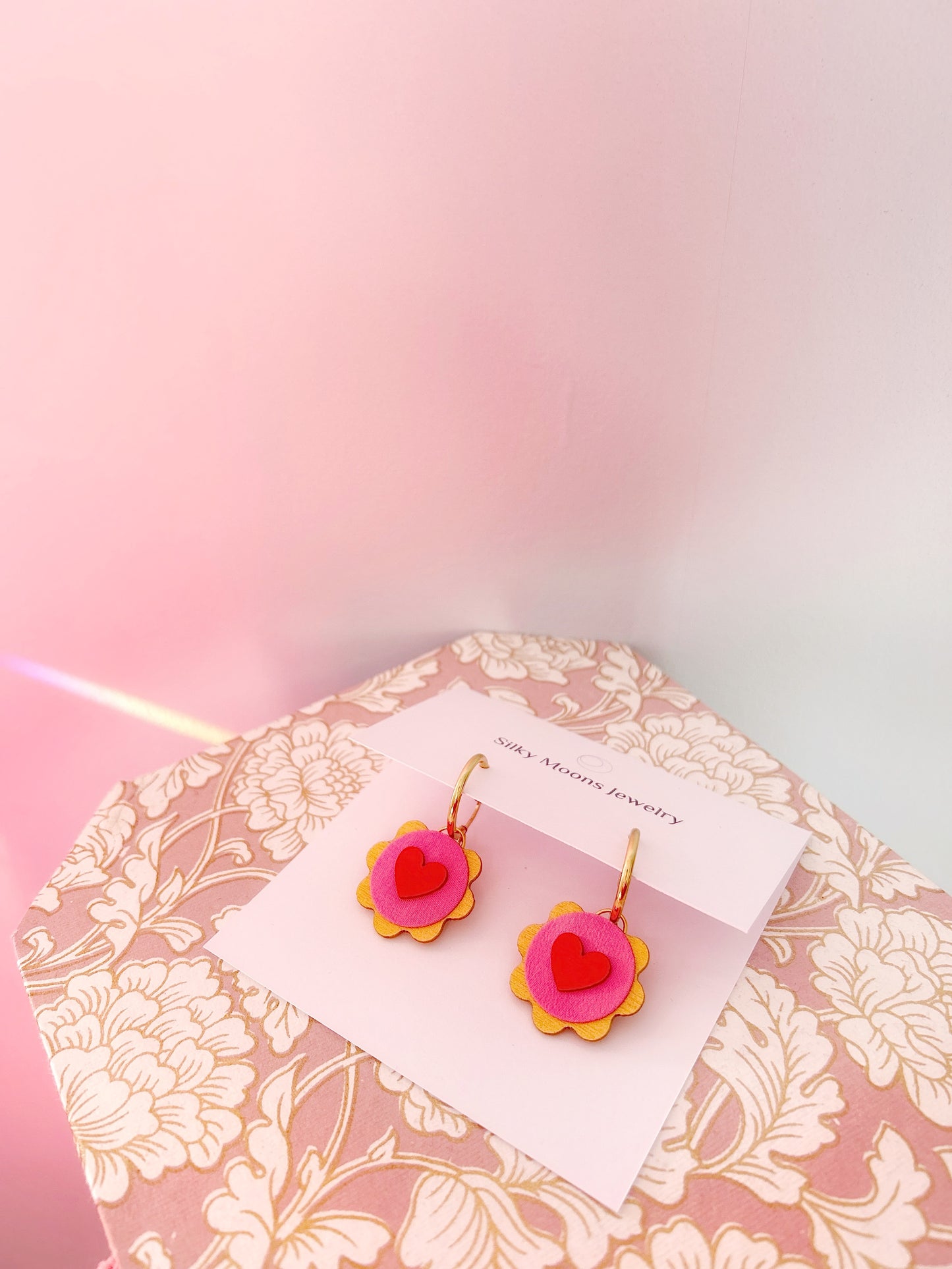 Charm Heart & Dangle Hoop Earrings