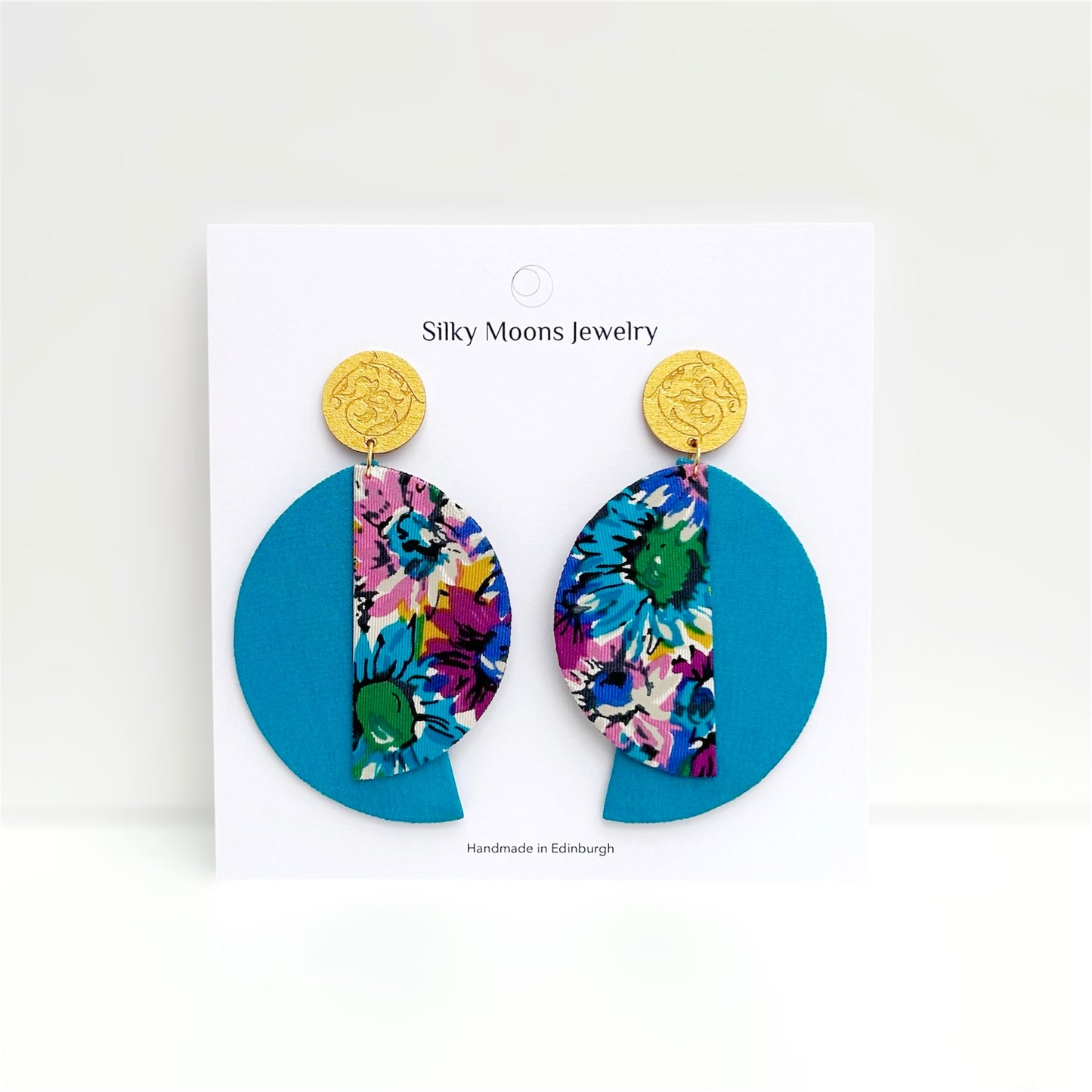 Midnight Lunar Dangle Stud Earrings