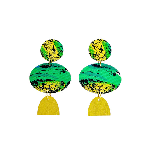 Ellipse Dangle Stud Earrings