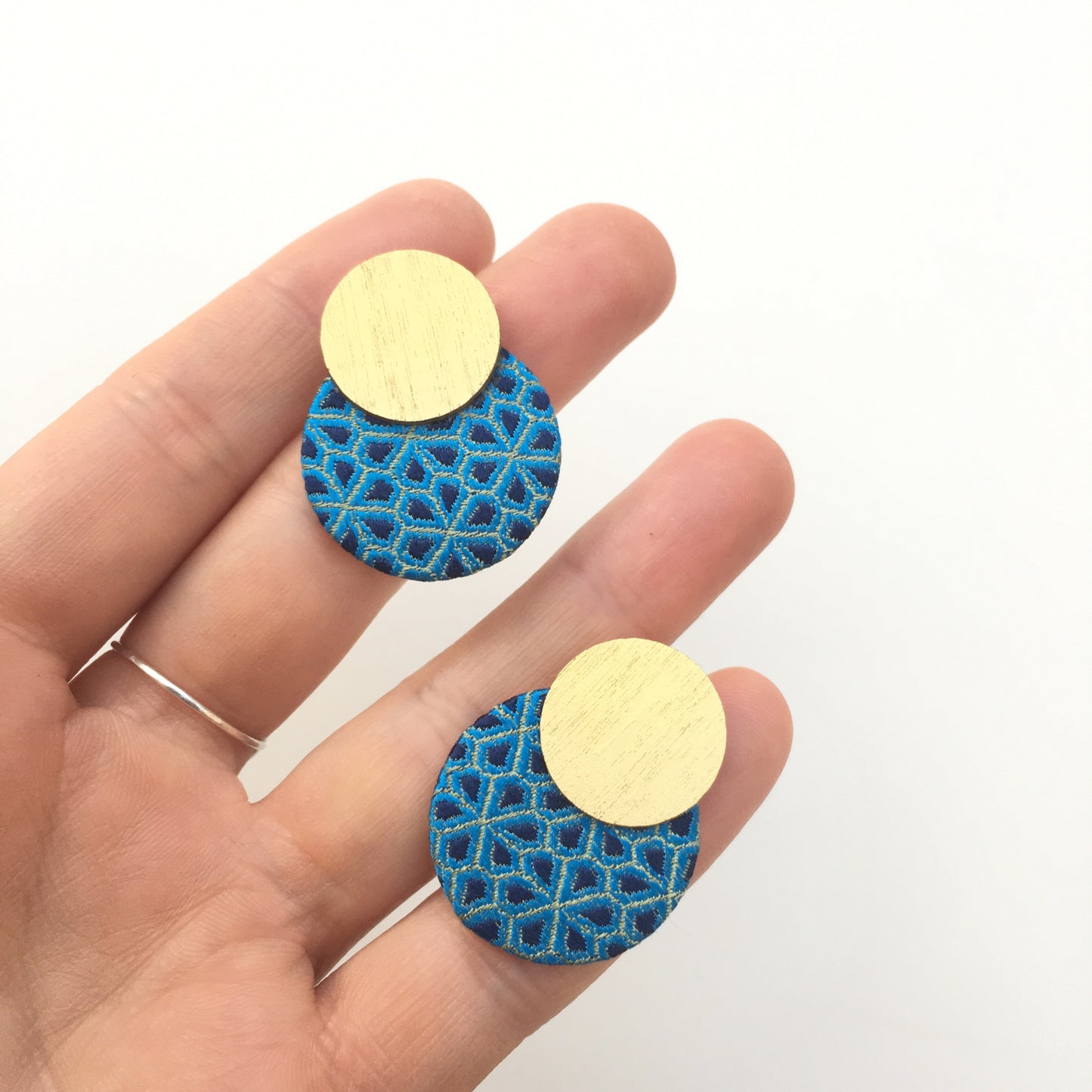 Two Moon Small Stud Earrings