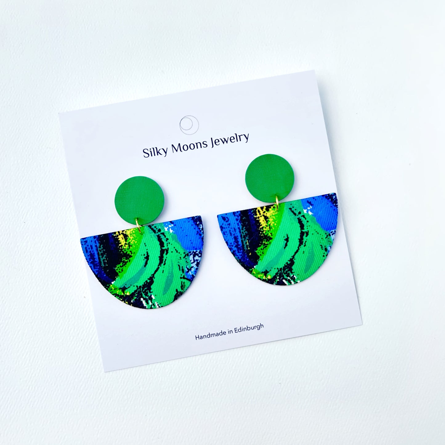 Half Moon Dangle Stud Earrings