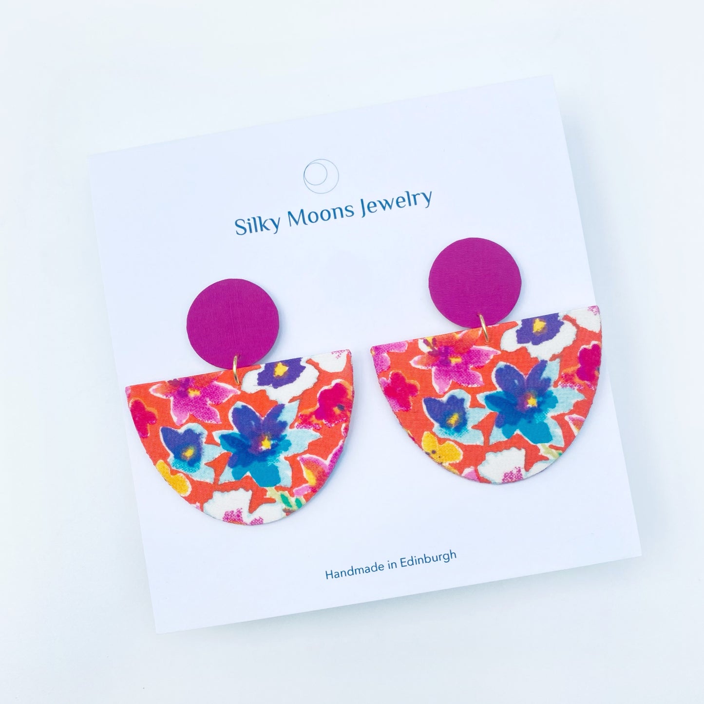Half Moon Dangle Stud Earrings