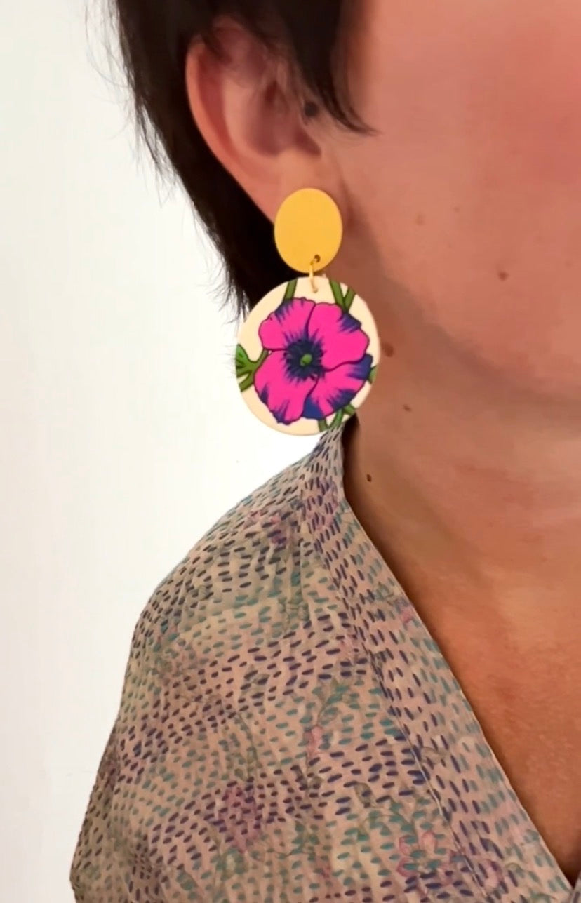 Supermoon Dangle Small Stud Earrings