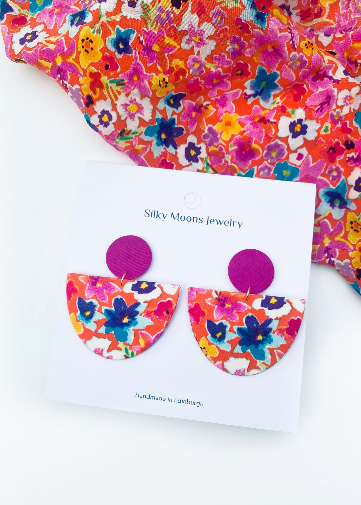 Half Moon Dangle Stud Earrings