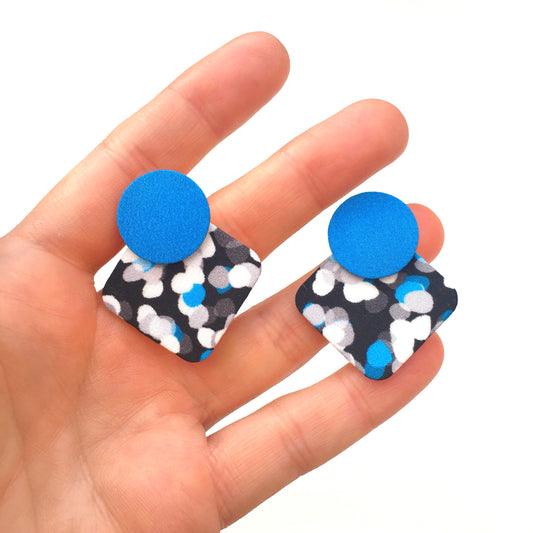 Geo Moon Stud Earrings