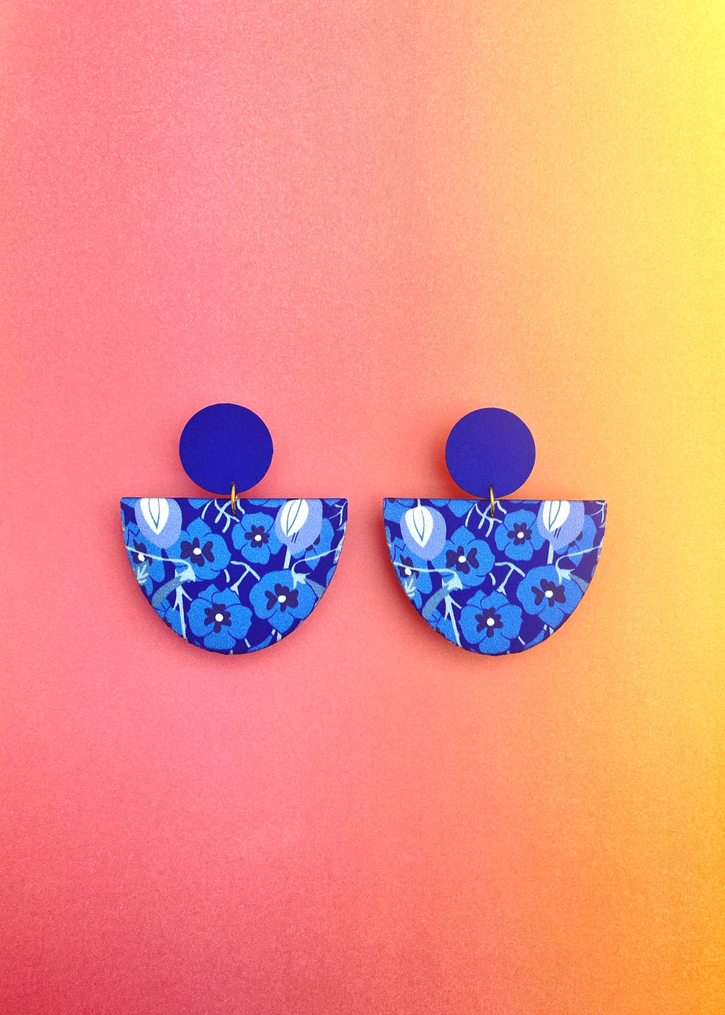 Half Moon Dangle Stud Earrings