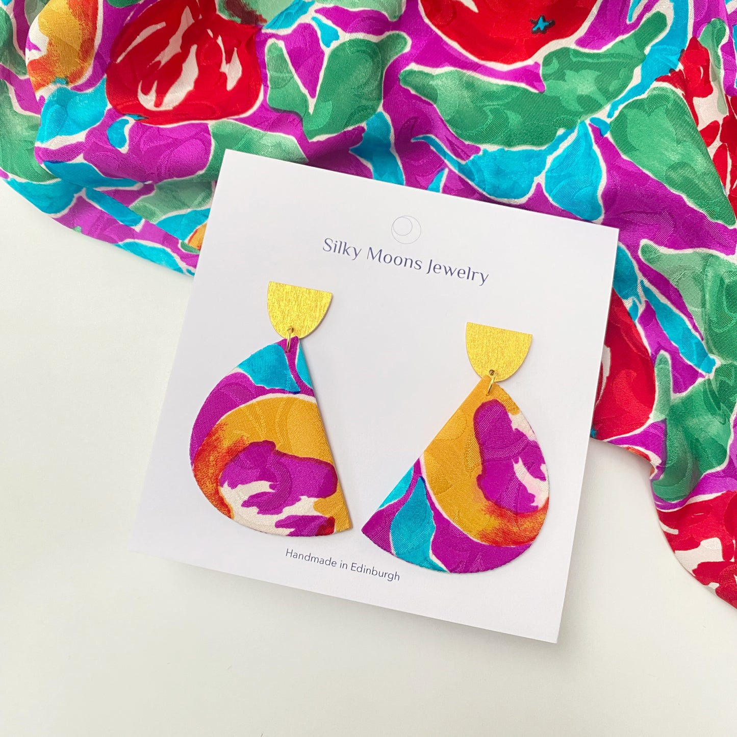 Moon Love Dangle Stud Earrings
