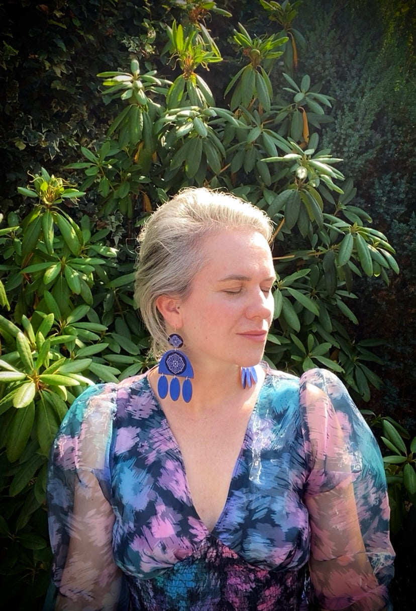 Midnight Cascade Dangle Hook Earrings