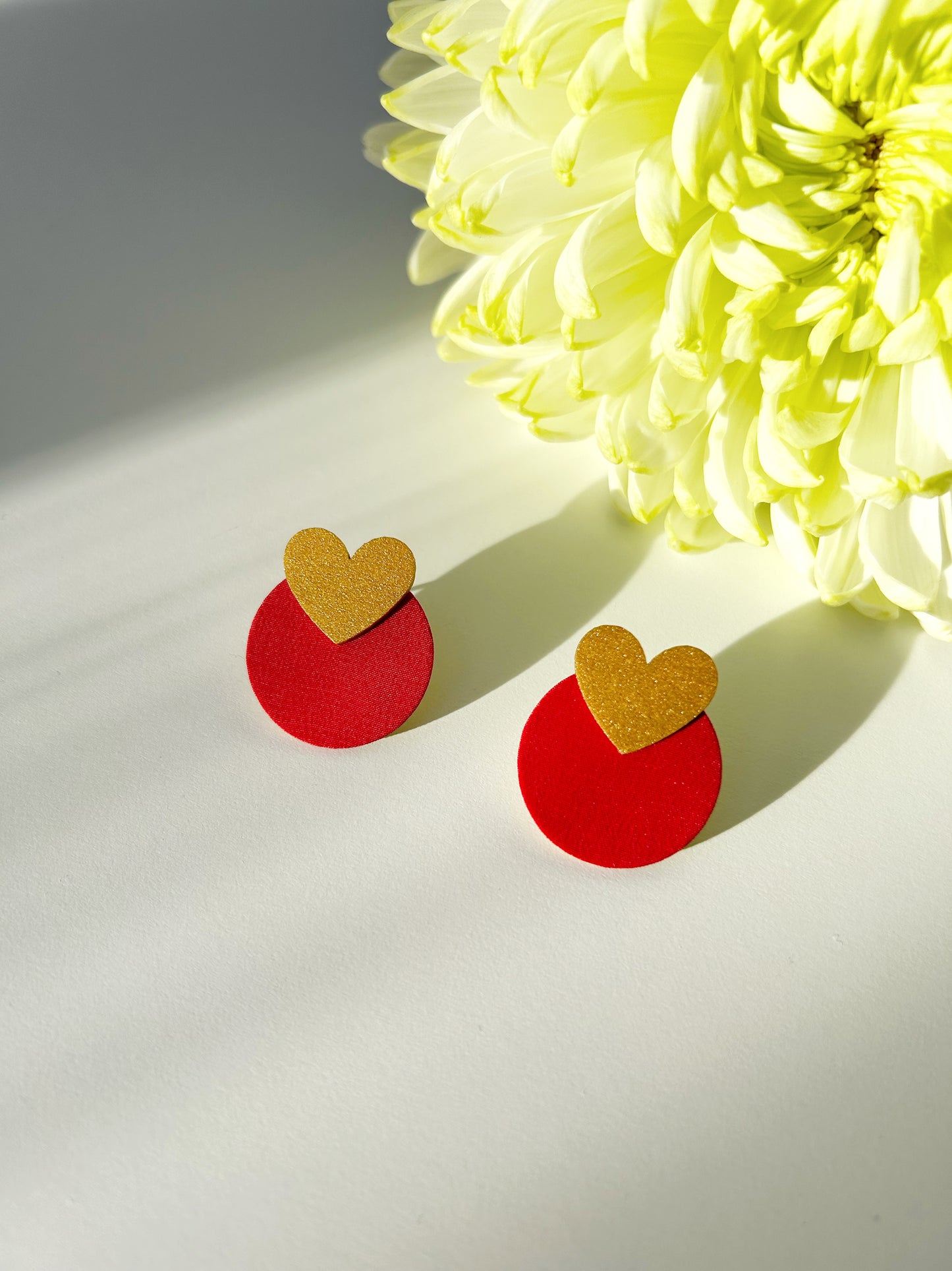 Heart & Moon Stud Earrings