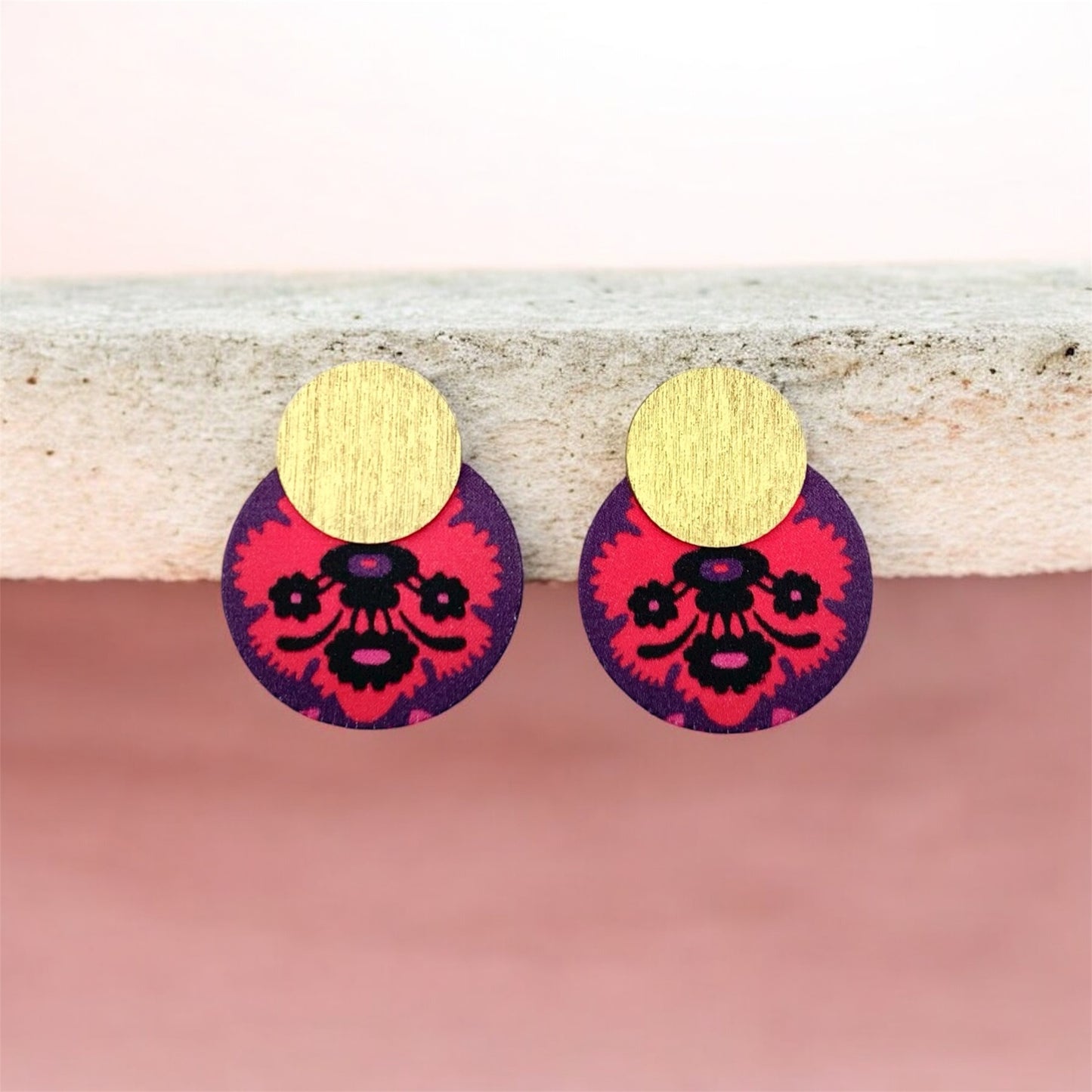 Two Moon Stud Earrings