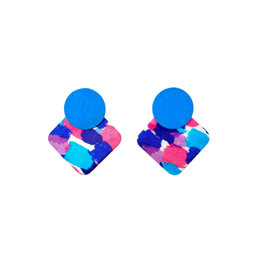 Geo Moon Stud Earrings