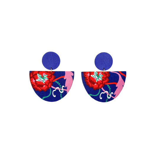 Half Moon Dangle Stud Earrings