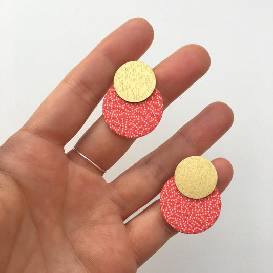 Two Moon Small Stud Earrings