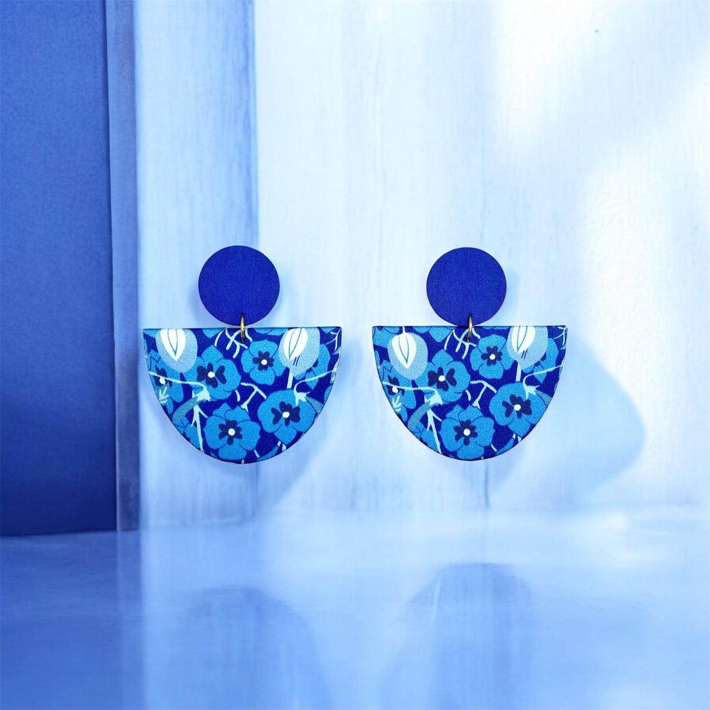 Half Moon Dangle Stud Earrings