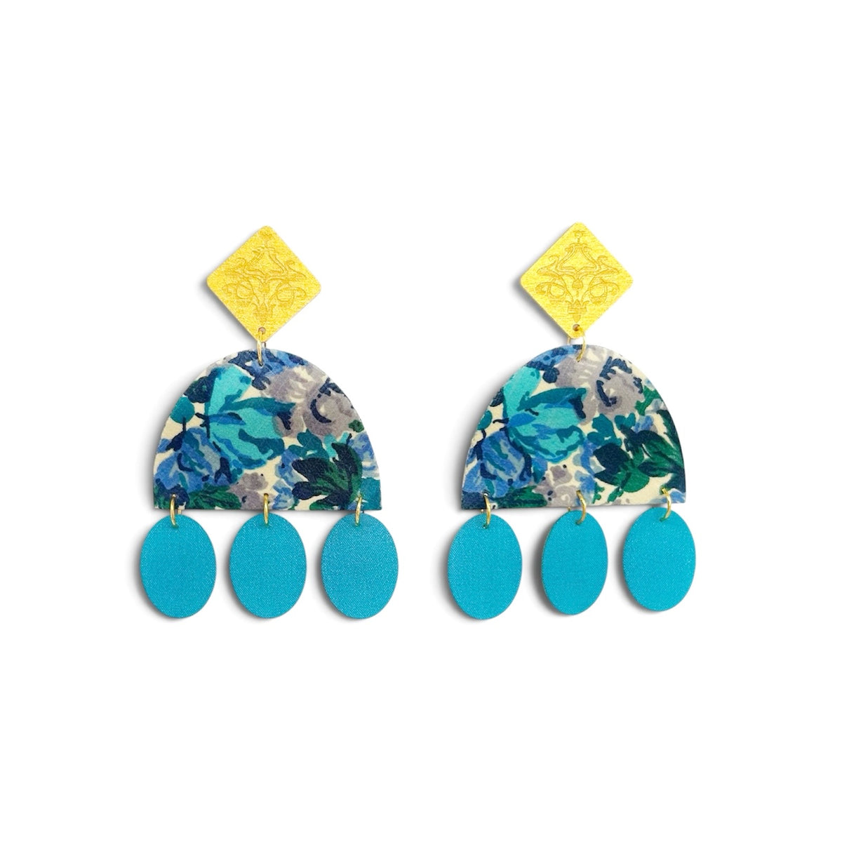 Midnight Cascade Dangle Stud Earrings