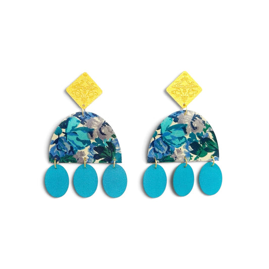 Midnight Cascade Dangle Stud Earrings