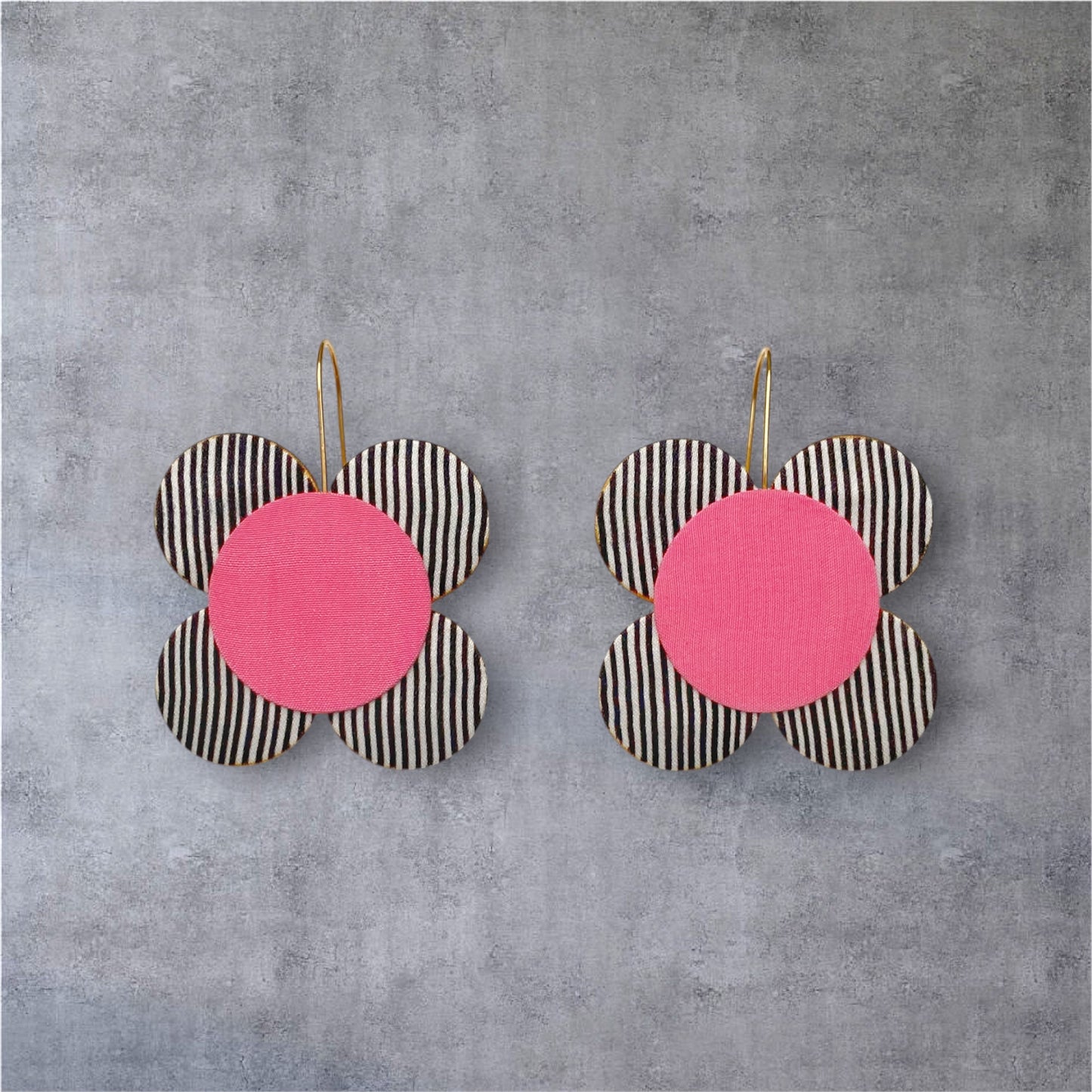 Moon Flower Dangle Hook Earrings