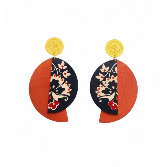 Midnight Lunar Dangle Stud Earrings