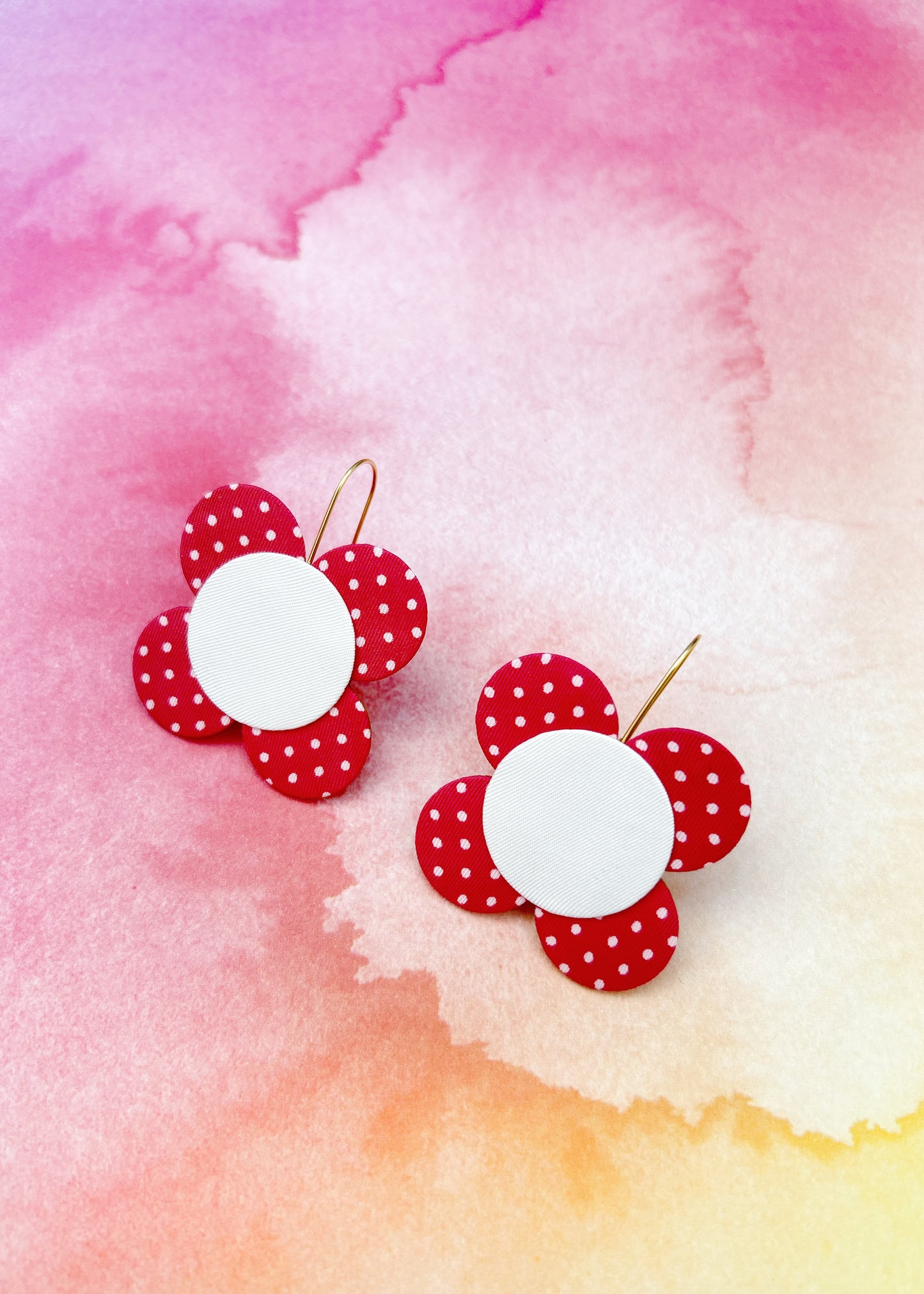 Moon Flower Dangle Hook Earrings