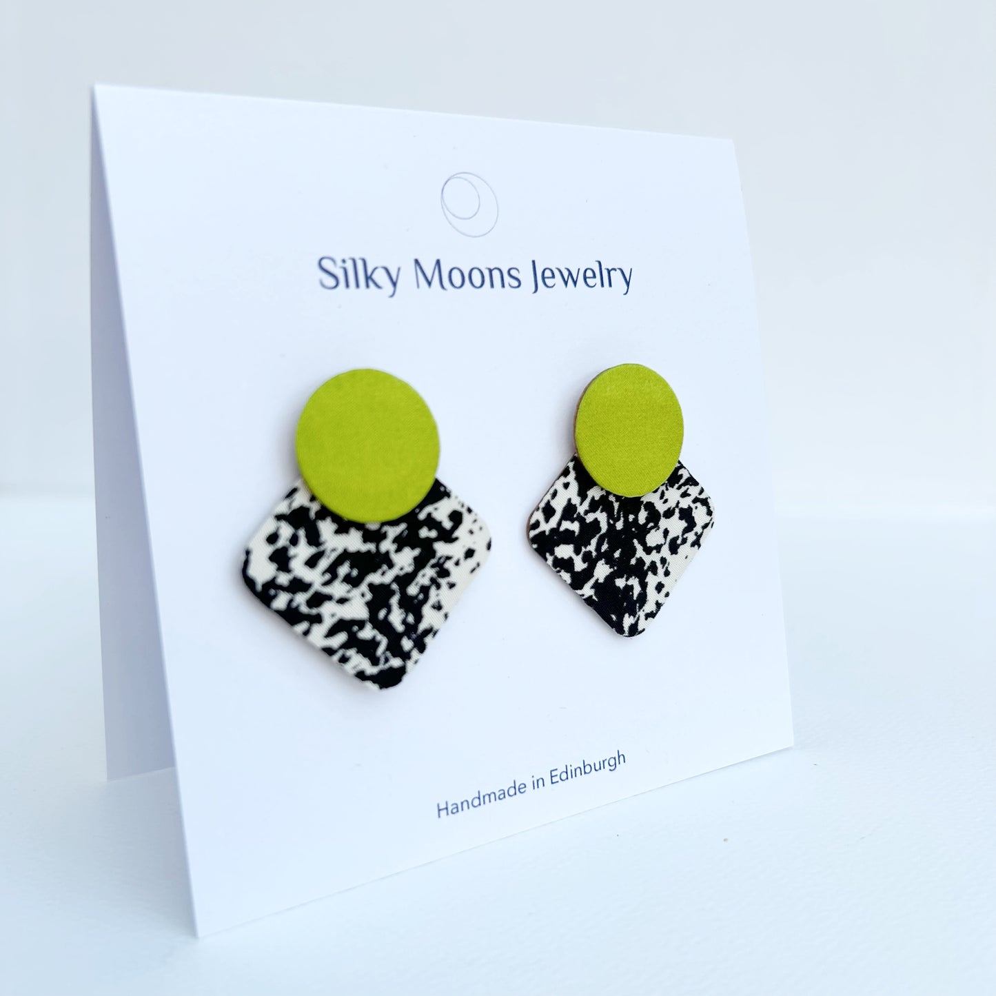 Geo Moon Stud Earrings