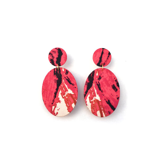 Oval Dangle Stud Earrings
