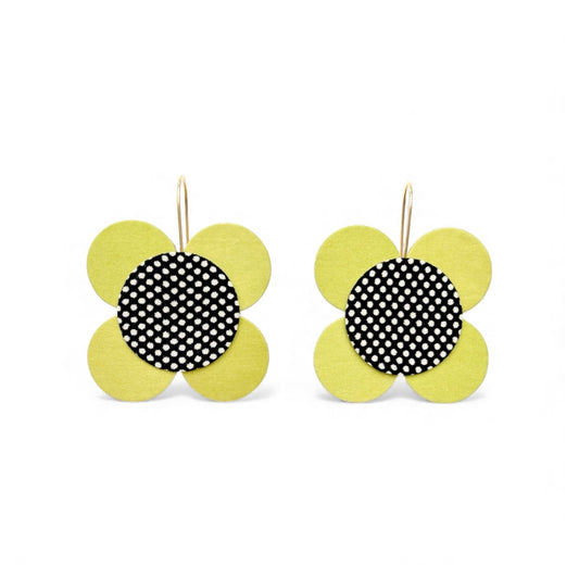 Moon Flower Dangle Hook Earrings