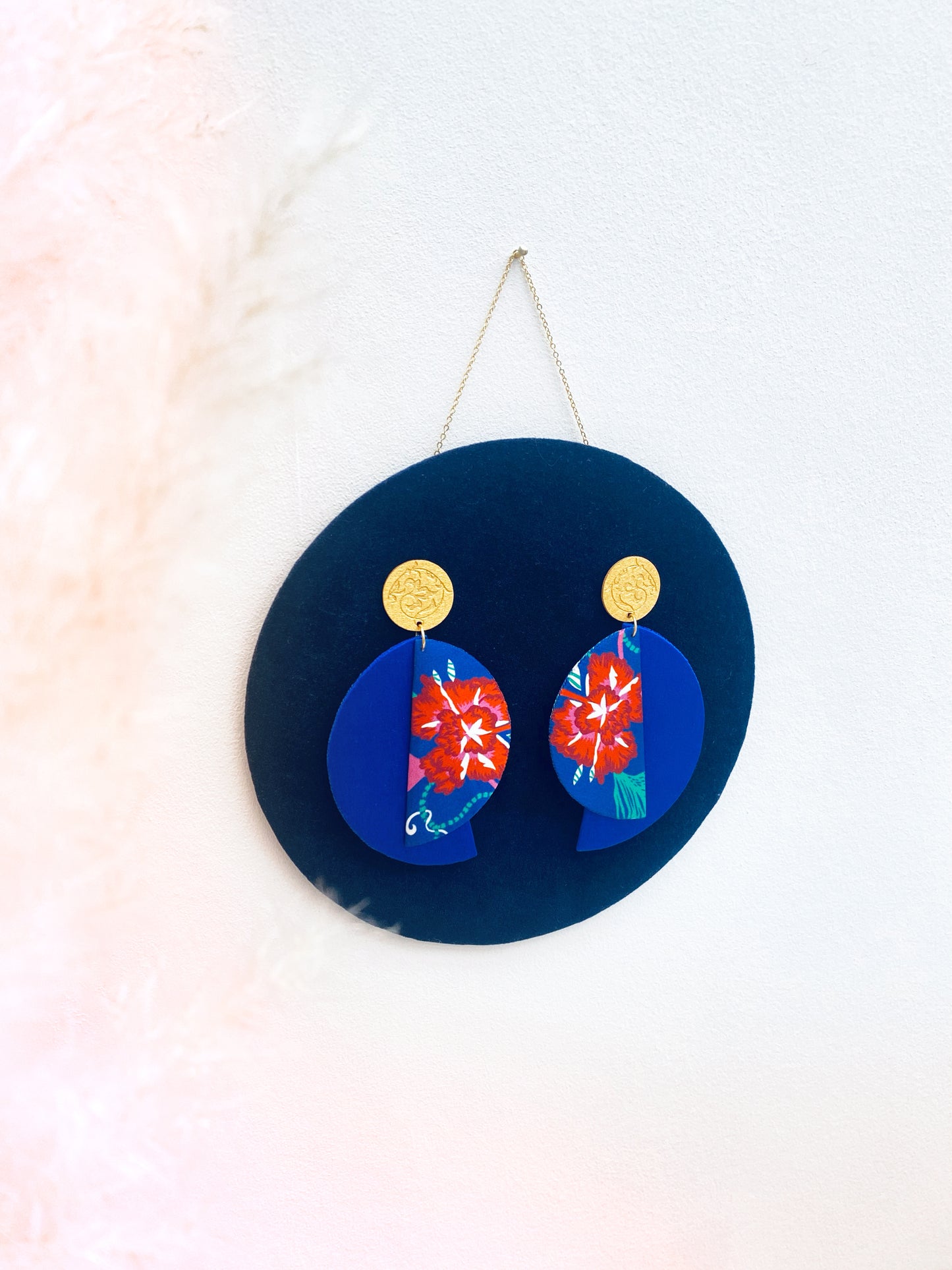 Midnight Lunar Dangle Stud Earrings