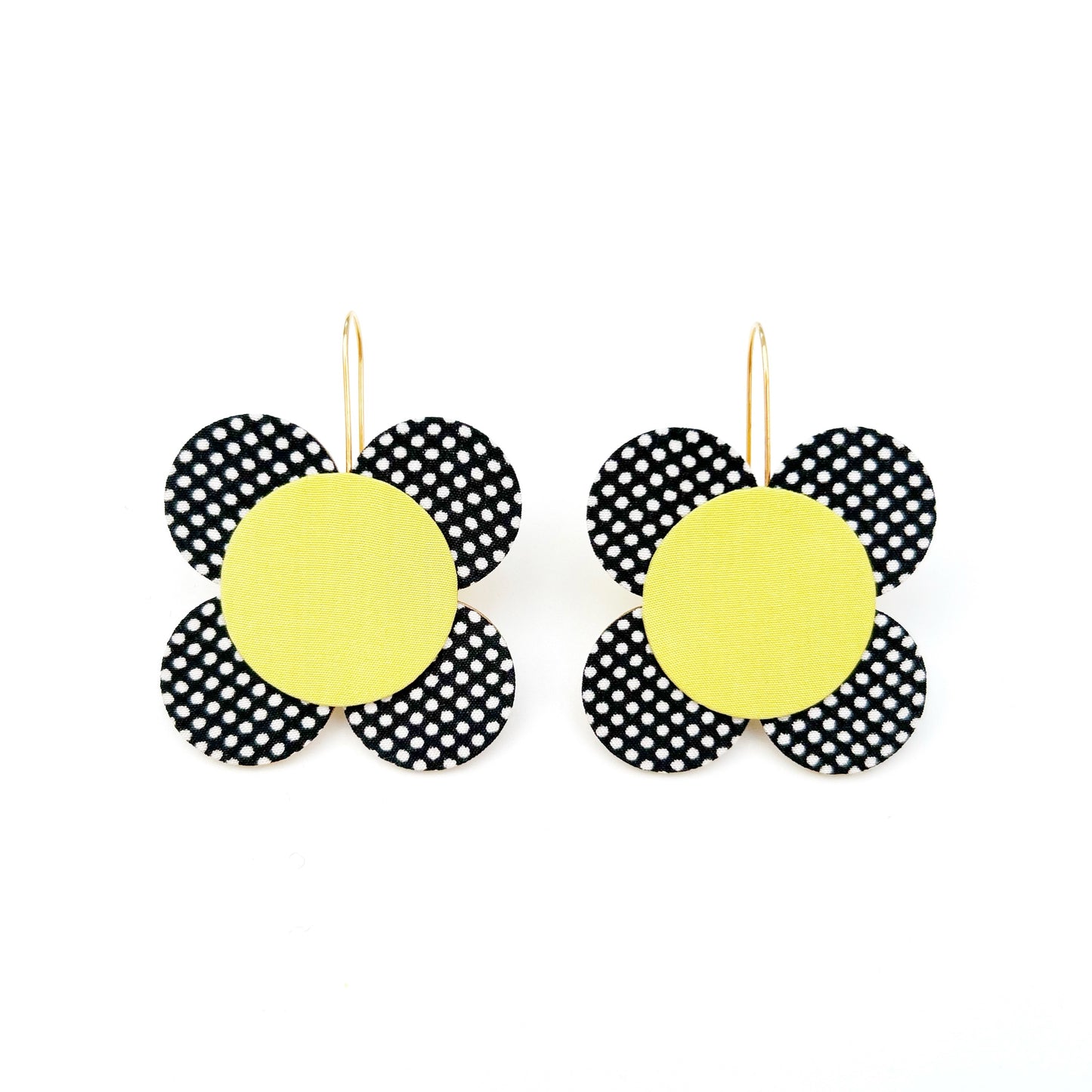 Moon Flower Dangle Hook Earrings