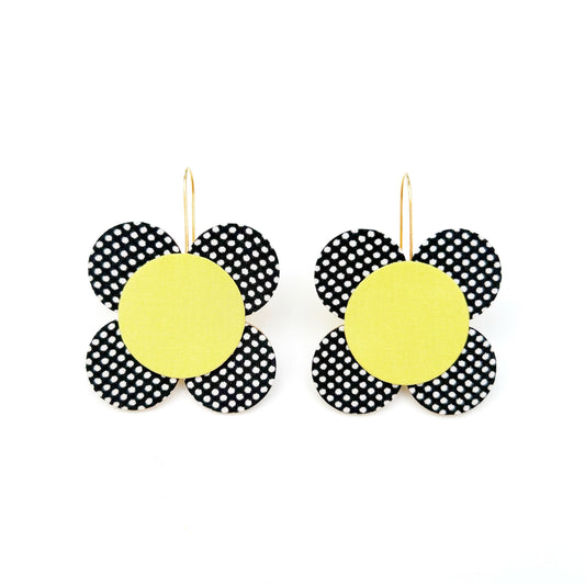 Moon Flower Dangle Hook Earrings