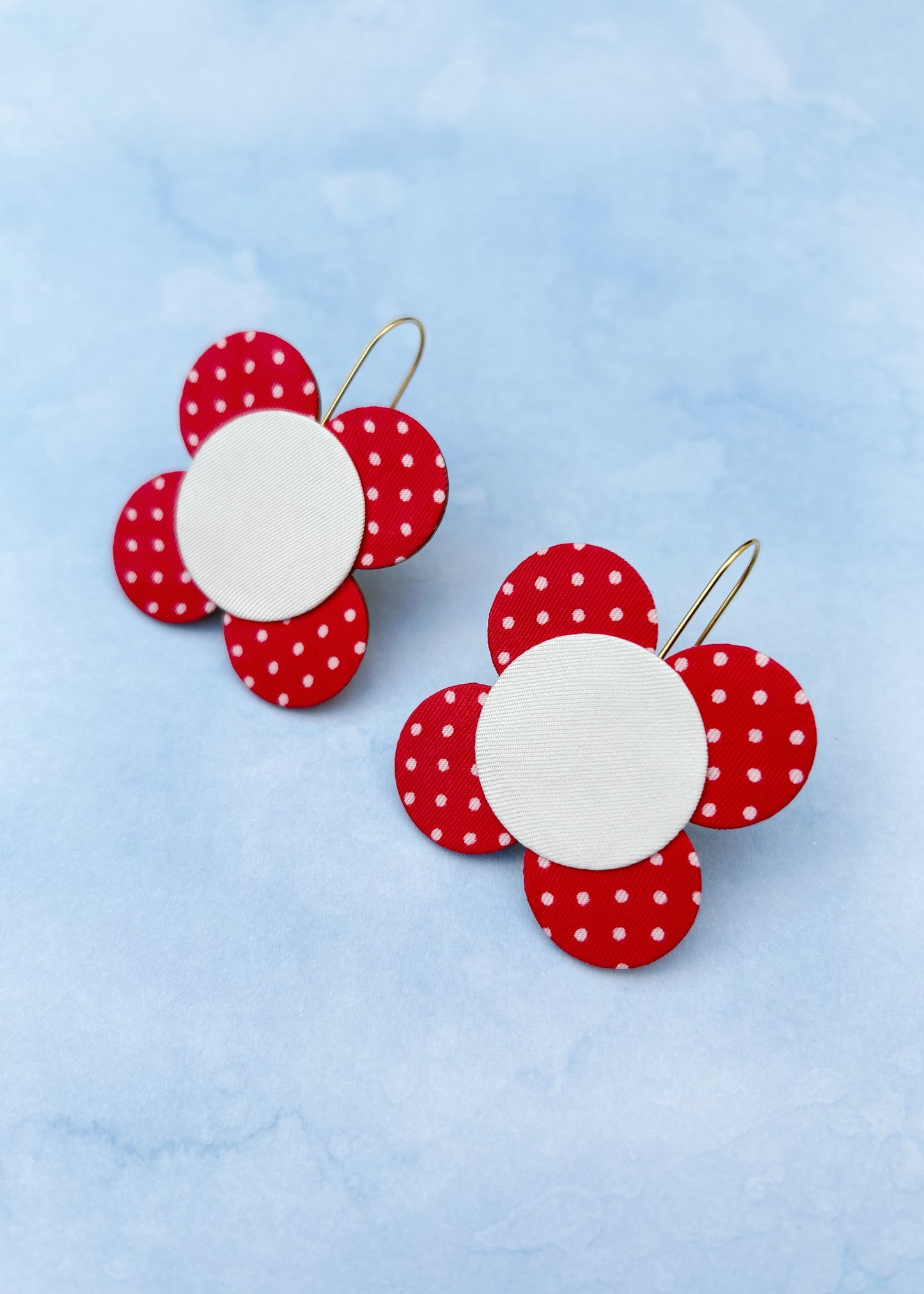 Moon Flower Dangle Hook Earrings