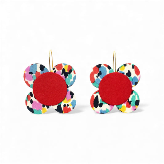 Moon Flower Dangle Hook Earrings