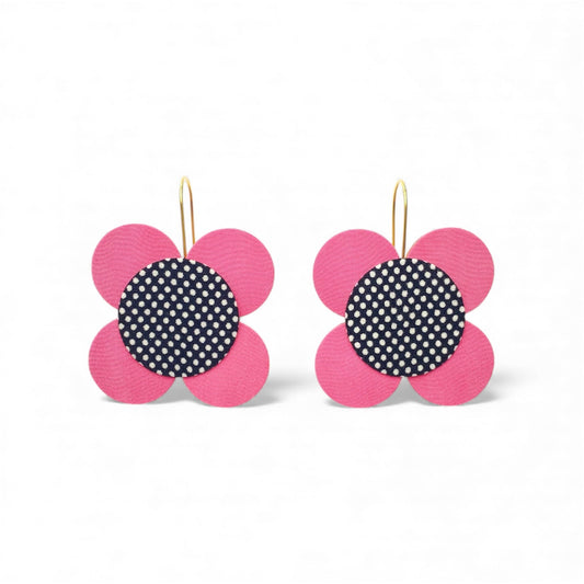 Moon Flower Dangle Hook Earrings