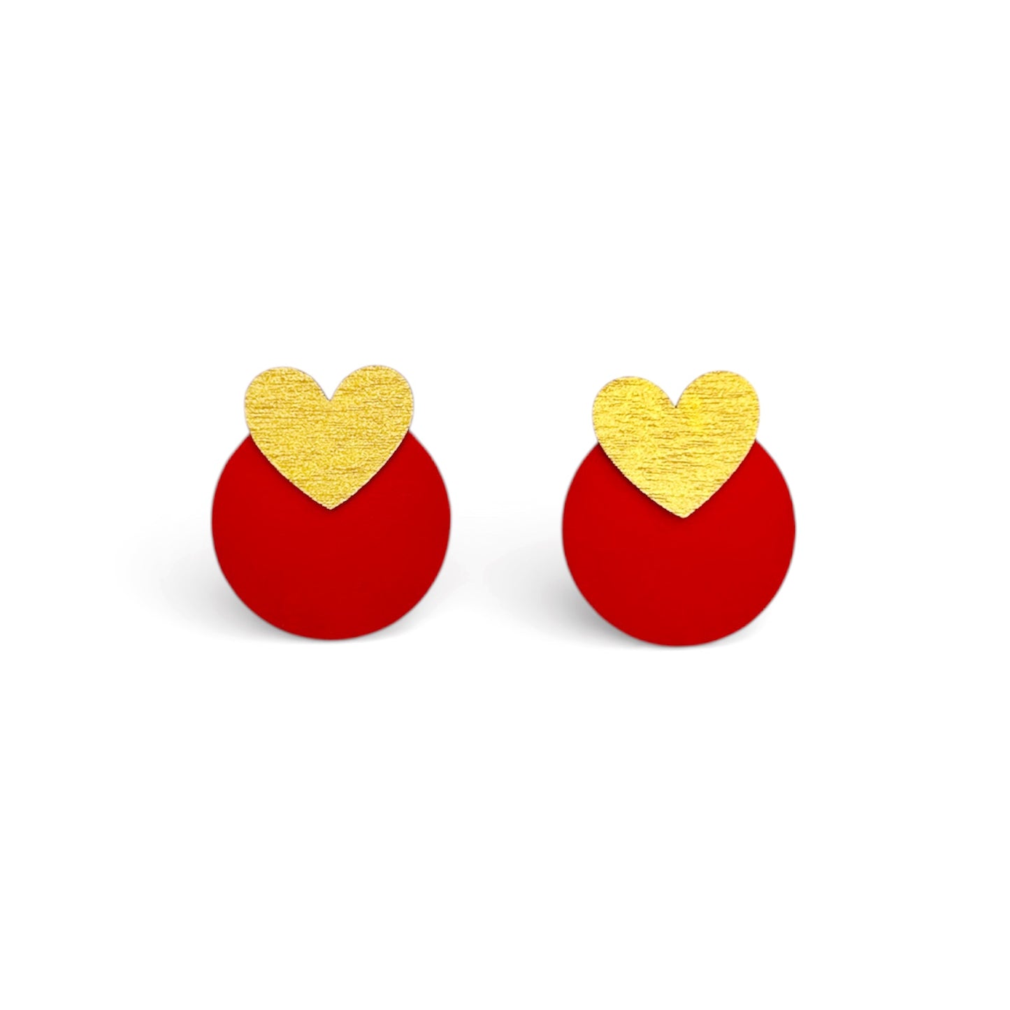 Heart & Moon Stud Earrings