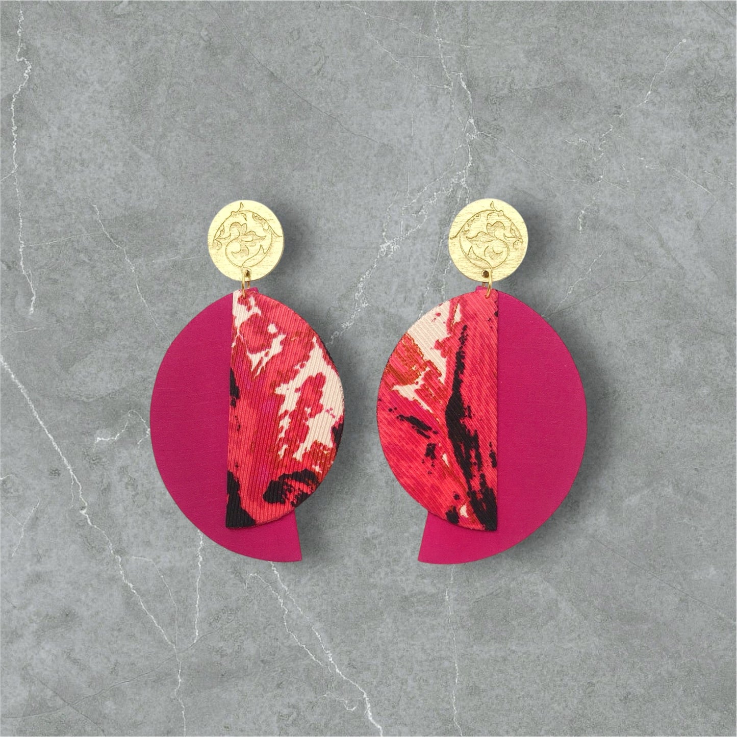 Midnight Lunar Dangle Stud Earrings