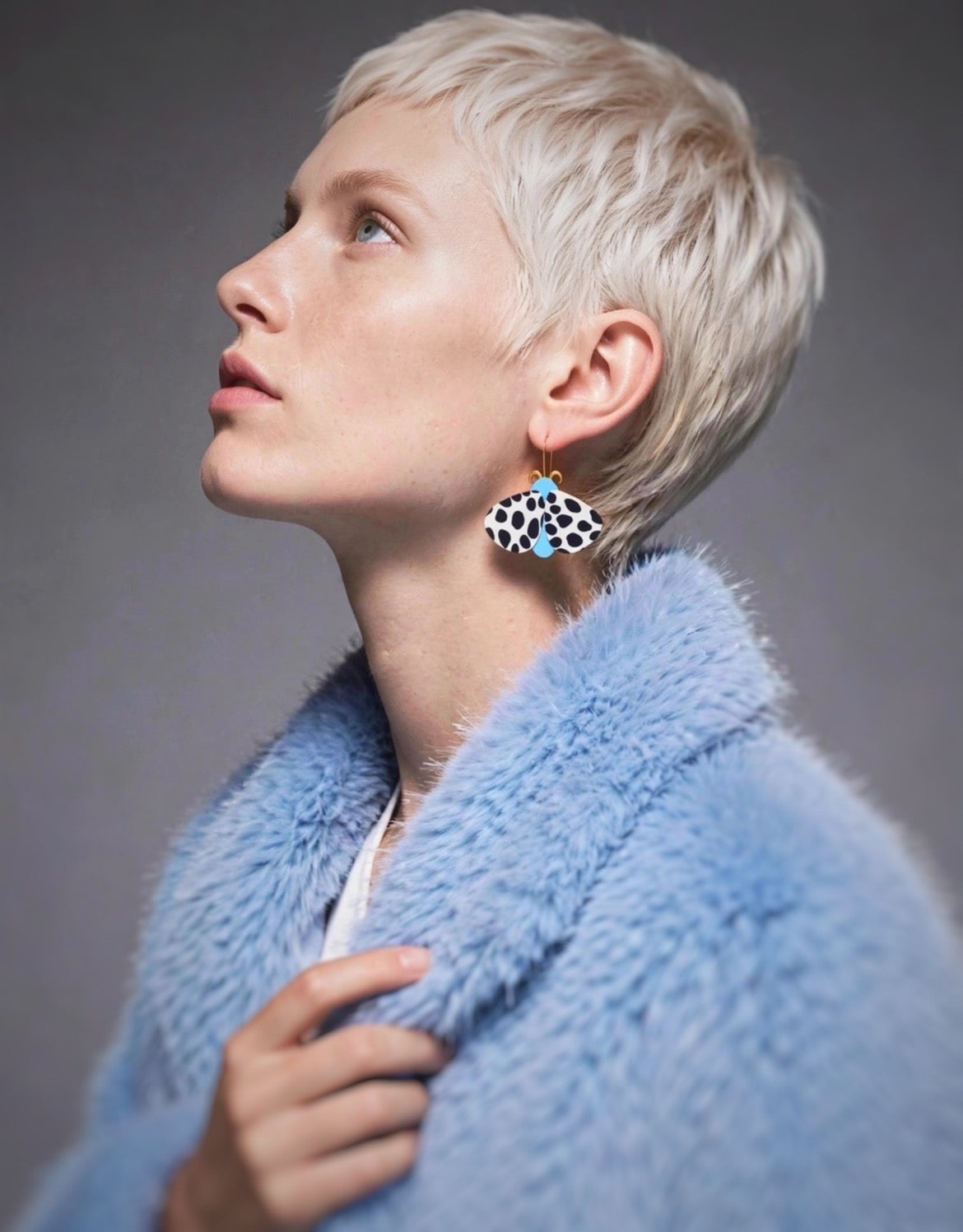 Moth Dangle Hook Earrings