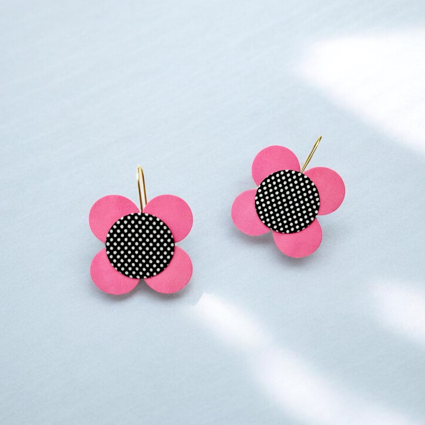 Moon Flower Dangle Hook Earrings
