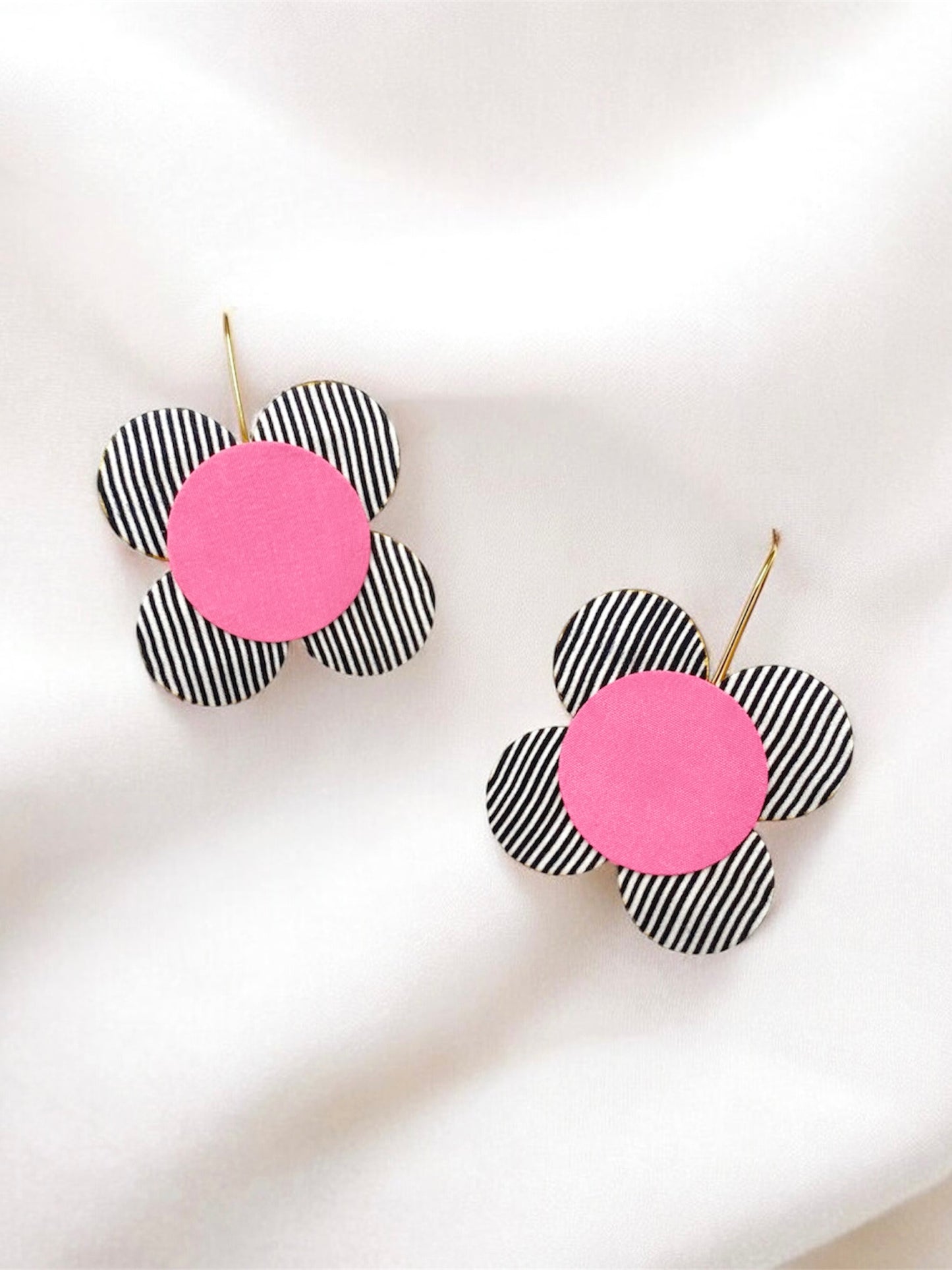 Moon Flower Dangle Hook Earrings