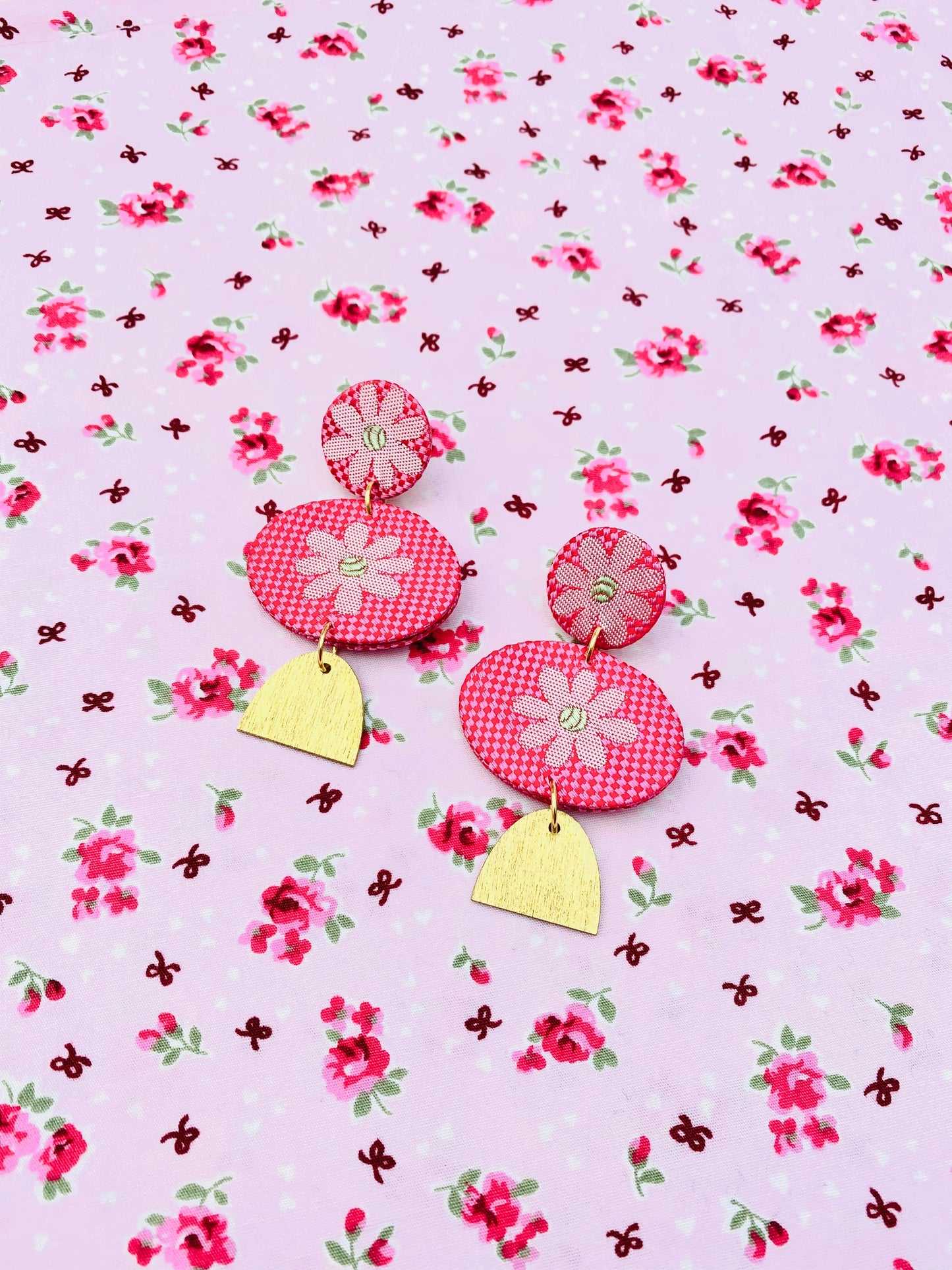 Ellipse Dangle Stud Earrings