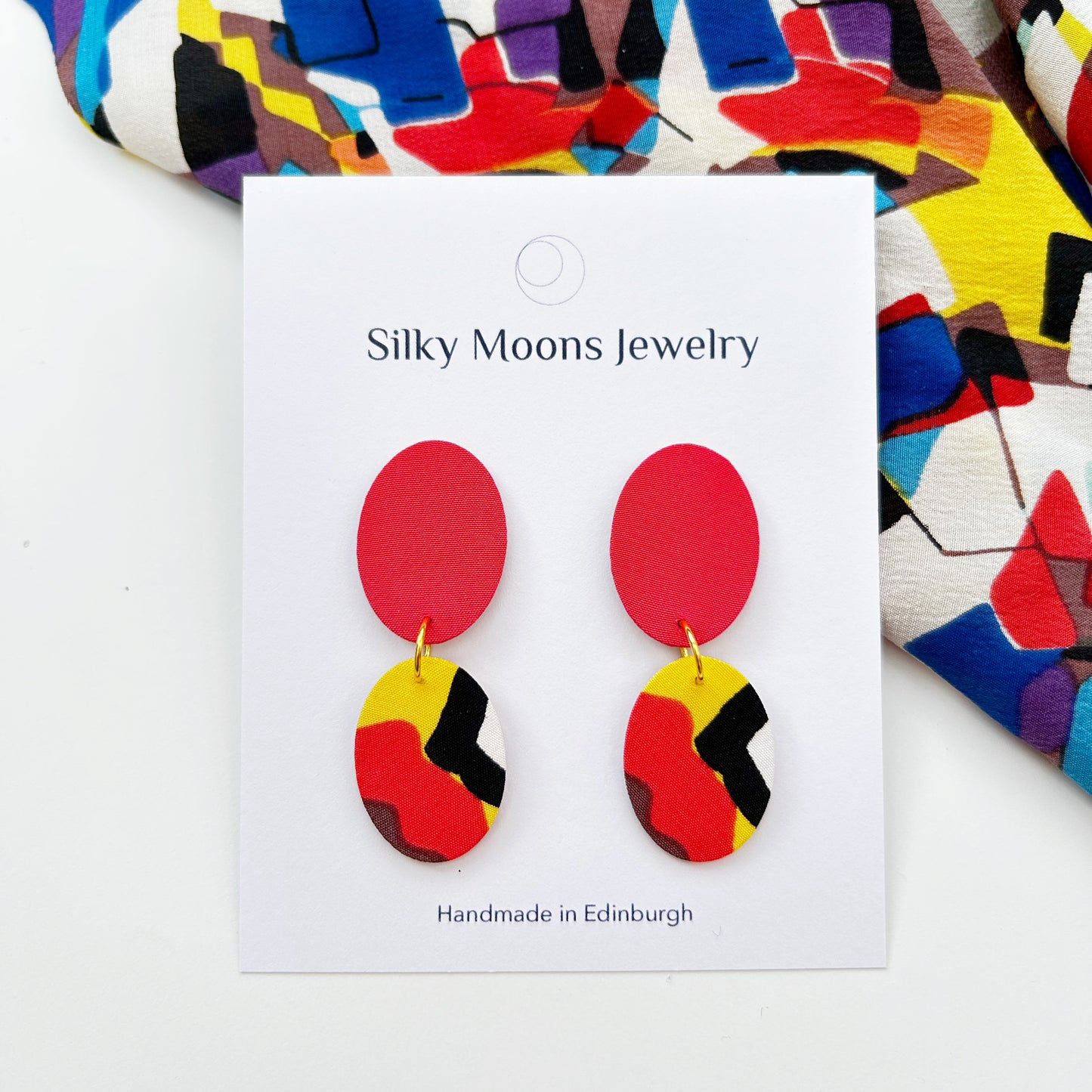 Ellipse Drops Stud Earrings