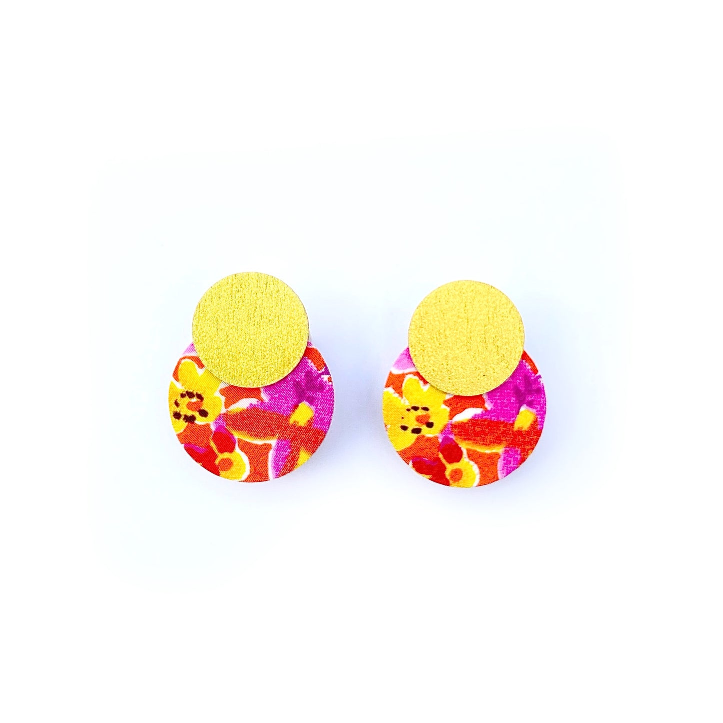Two Moon Small Stud Earrings