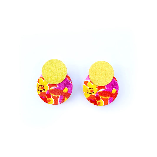 Two Moon Small Stud Earrings
