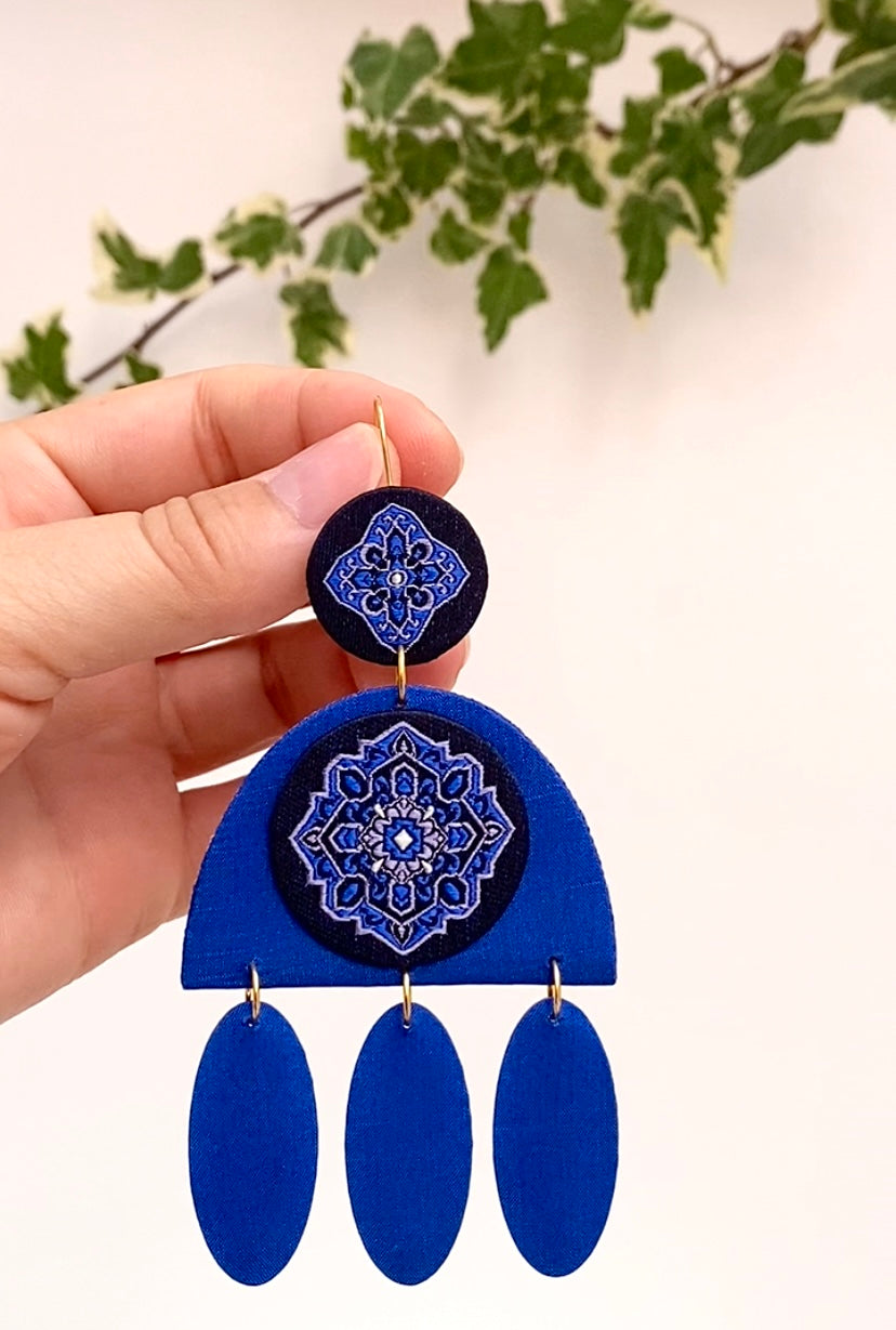 Midnight Cascade Dangle Hook Earrings